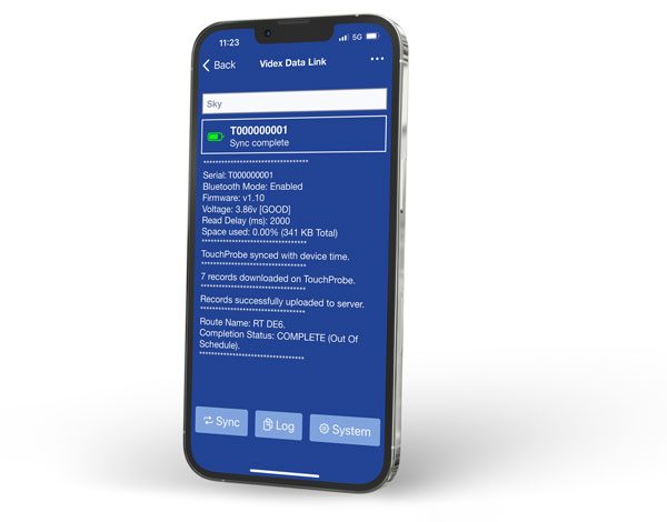 Videx Data Link on a cell phone